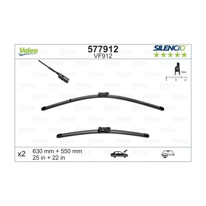 VALEO SILENCIO FLAT BLADE SET Wischblatt 577912