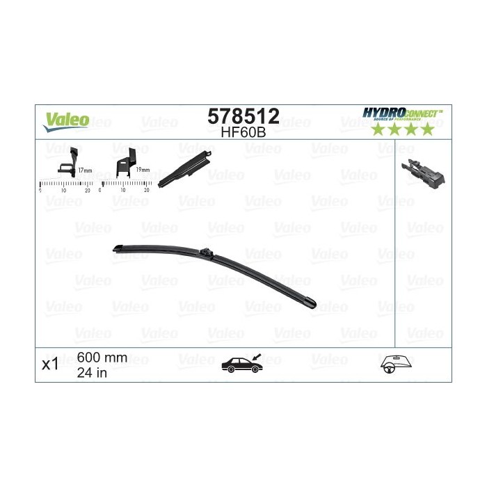 VALEO HYDROCONNECT Wischblatt 578512