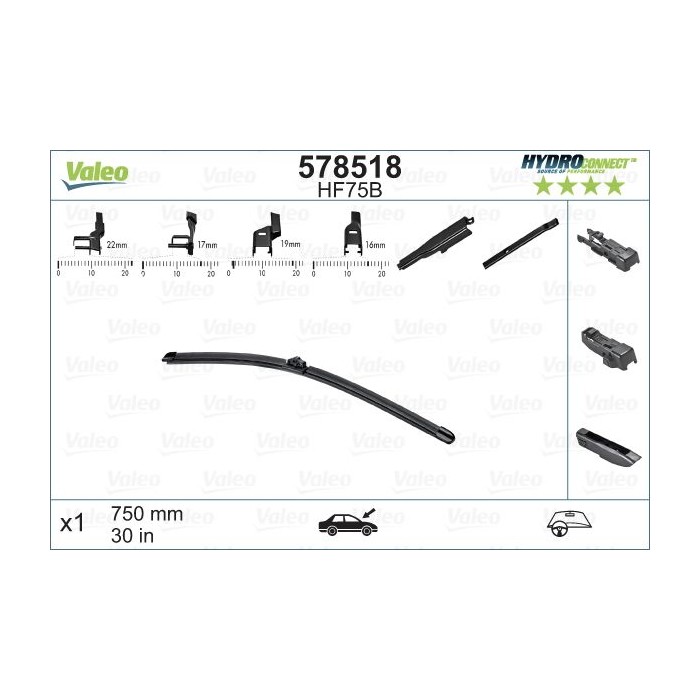 VALEO HYDROCONNECT Wischblatt 578518