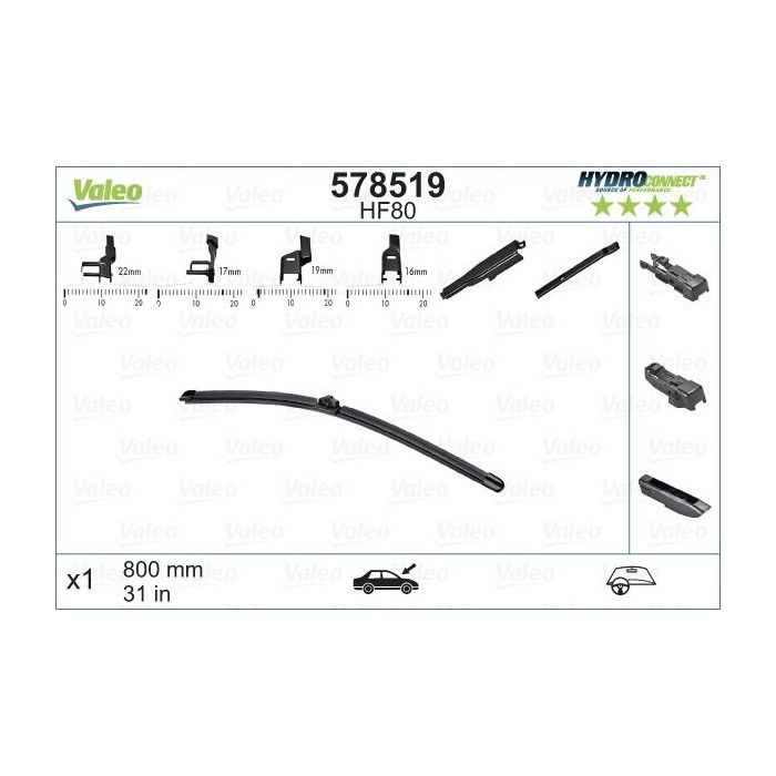 VALEO HYDROCONNECT Wischblatt 578519