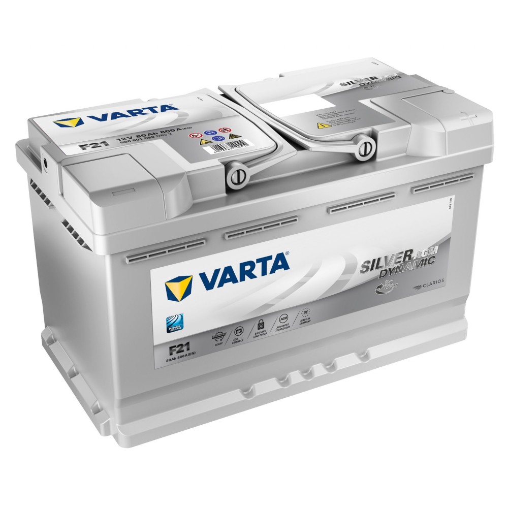 AUTOBATTERIE VARTA F21 AGM 80AH 800A 12V START& STOP 580901080