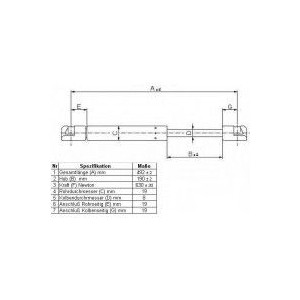 VEMA Gasfeder, Koffer-/Laderaum 51379
