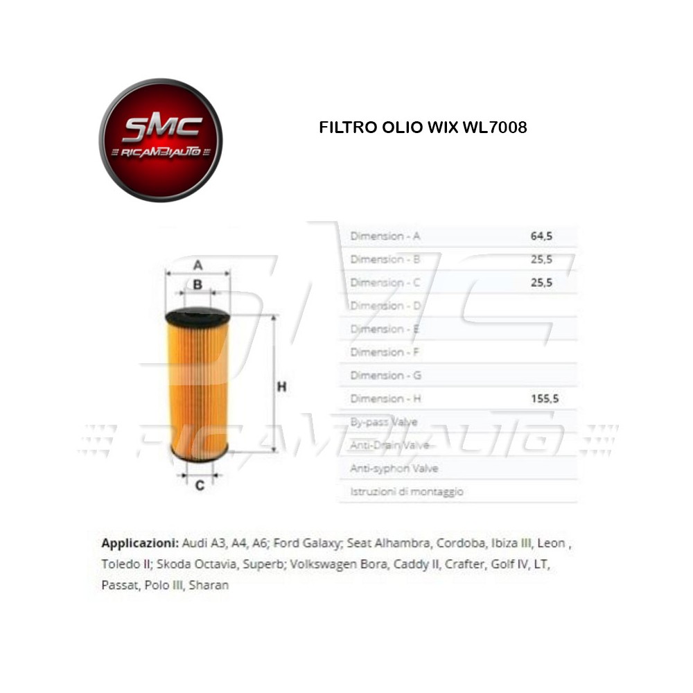 WIX FILTERS Ölfilter WL7008