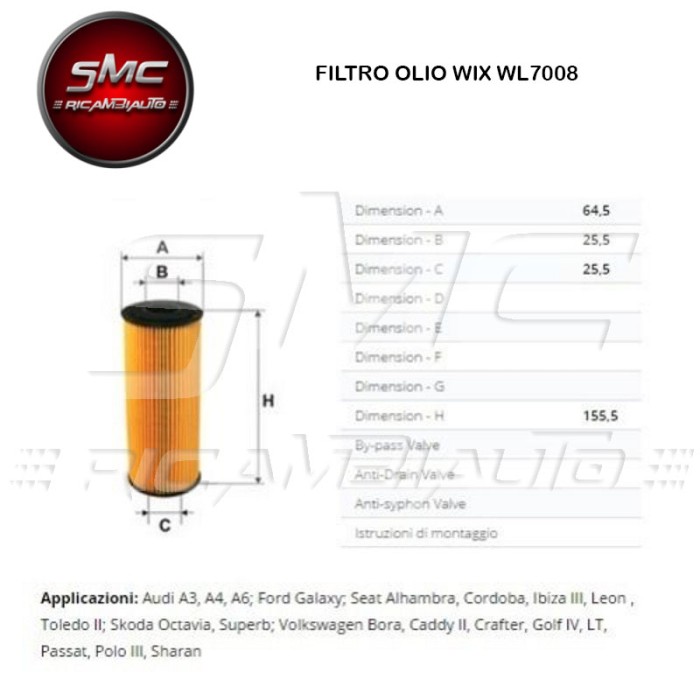 WIX FILTERS Ölfilter WL7008