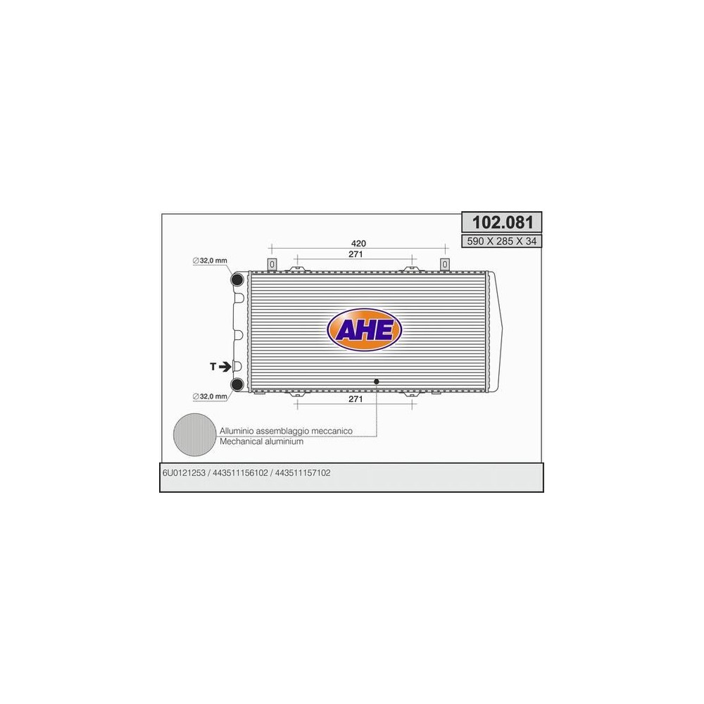 AHE Kühler, Motorkühlung 102.081