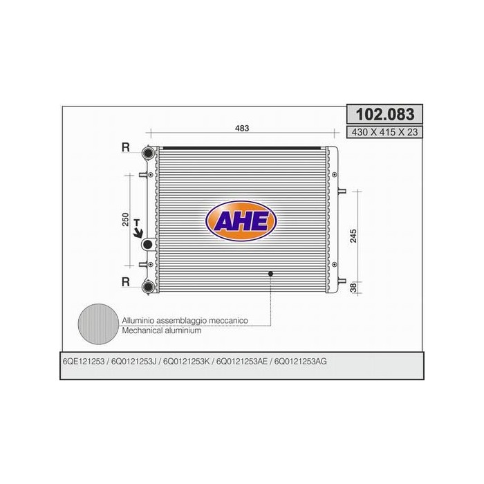 AHE Kühler, Motorkühlung 102.083
