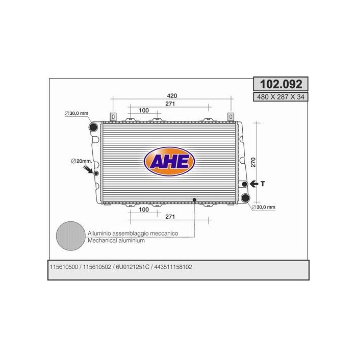 AHE Kühler, Motorkühlung 102.092