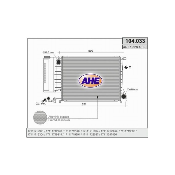 AHE Kühler, Motorkühlung 104.033