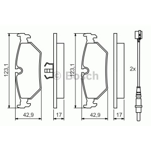 BOSCH Bremsbelagsatz, Scheibenbremse 0986424027