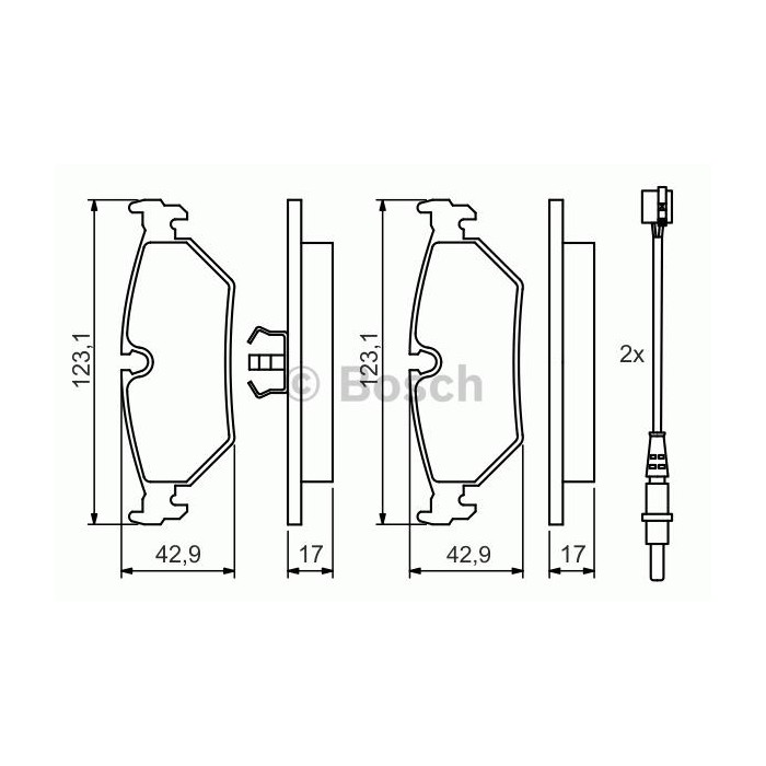 BOSCH Bremsbelagsatz, Scheibenbremse 0986424027