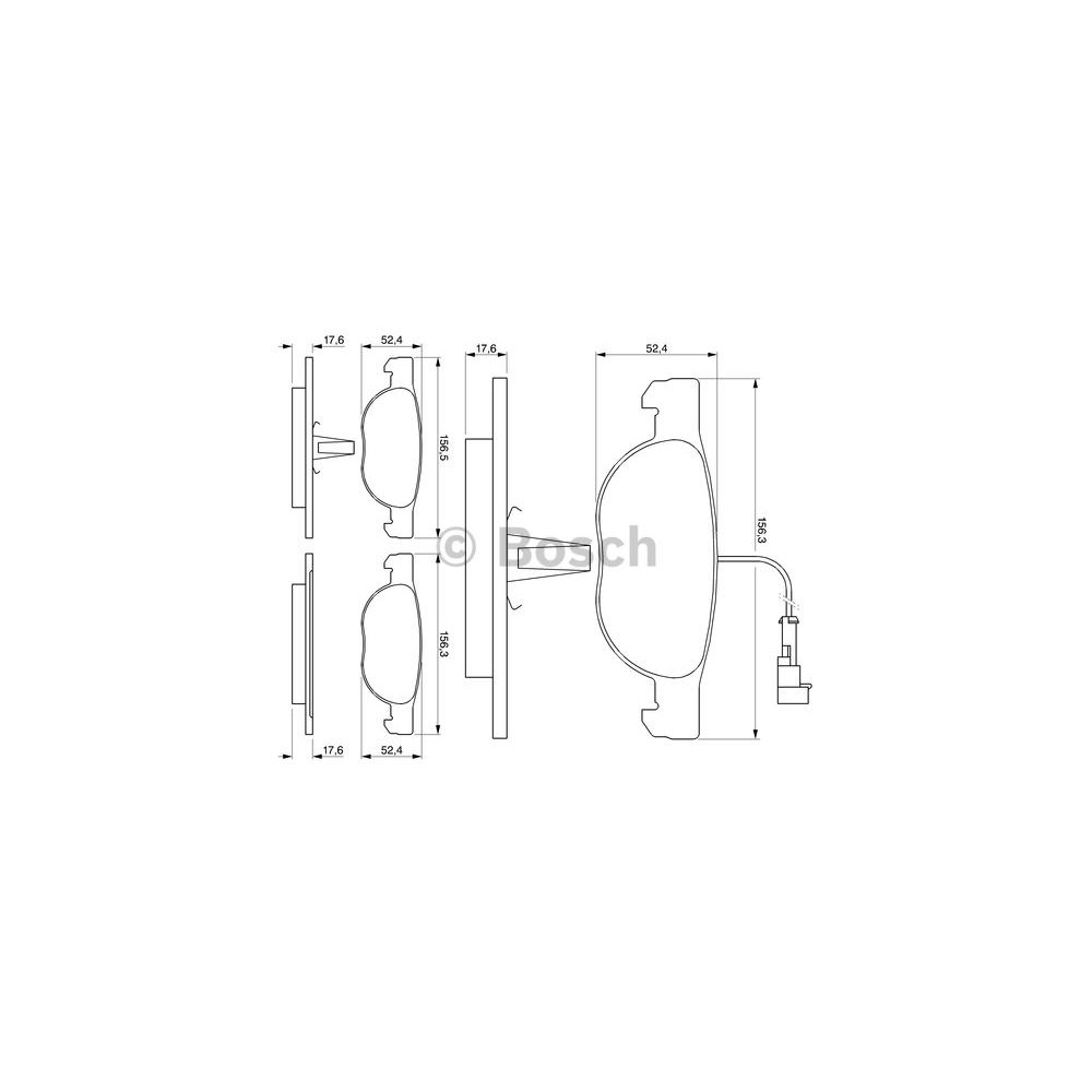 BOSCH Bremsbelagsatz, Scheibenbremse 0986424362