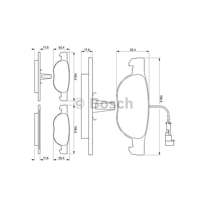 BOSCH Bremsbelagsatz, Scheibenbremse 0986424362