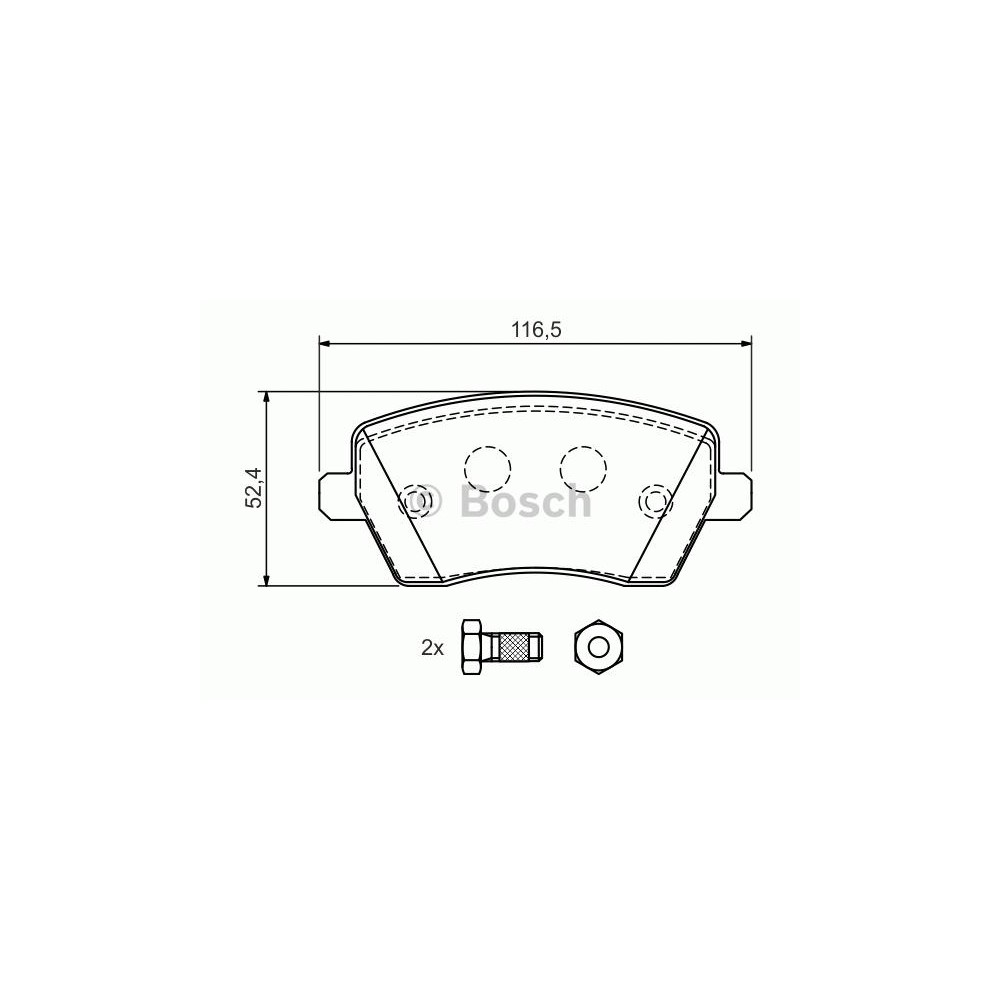 BOSCH Bremsbelagsatz, Scheibenbremse 0986424795