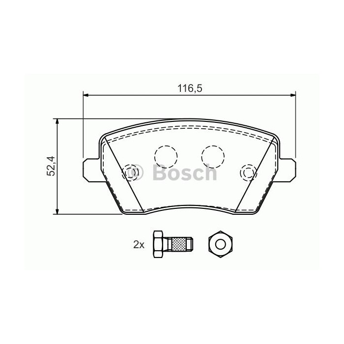 BOSCH Bremsbelagsatz, Scheibenbremse 0986424795