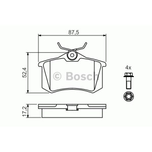 BOSCH Bremsbelagsatz, Scheibenbremse 0986461769