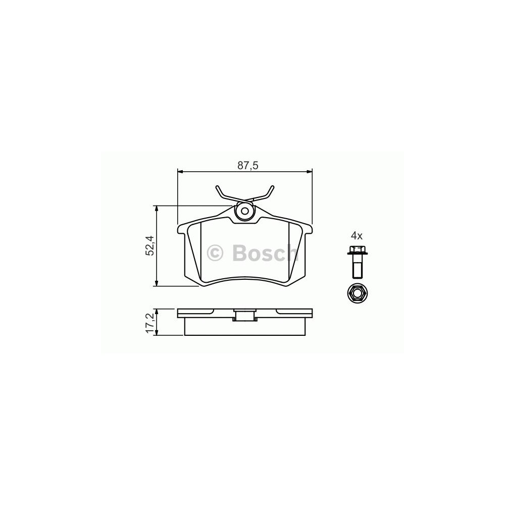 BOSCH Bremsbelagsatz, Scheibenbremse 0986461769
