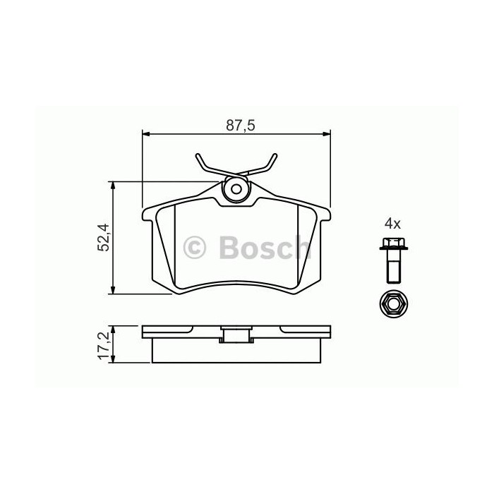 BOSCH Bremsbelagsatz, Scheibenbremse 0986461769