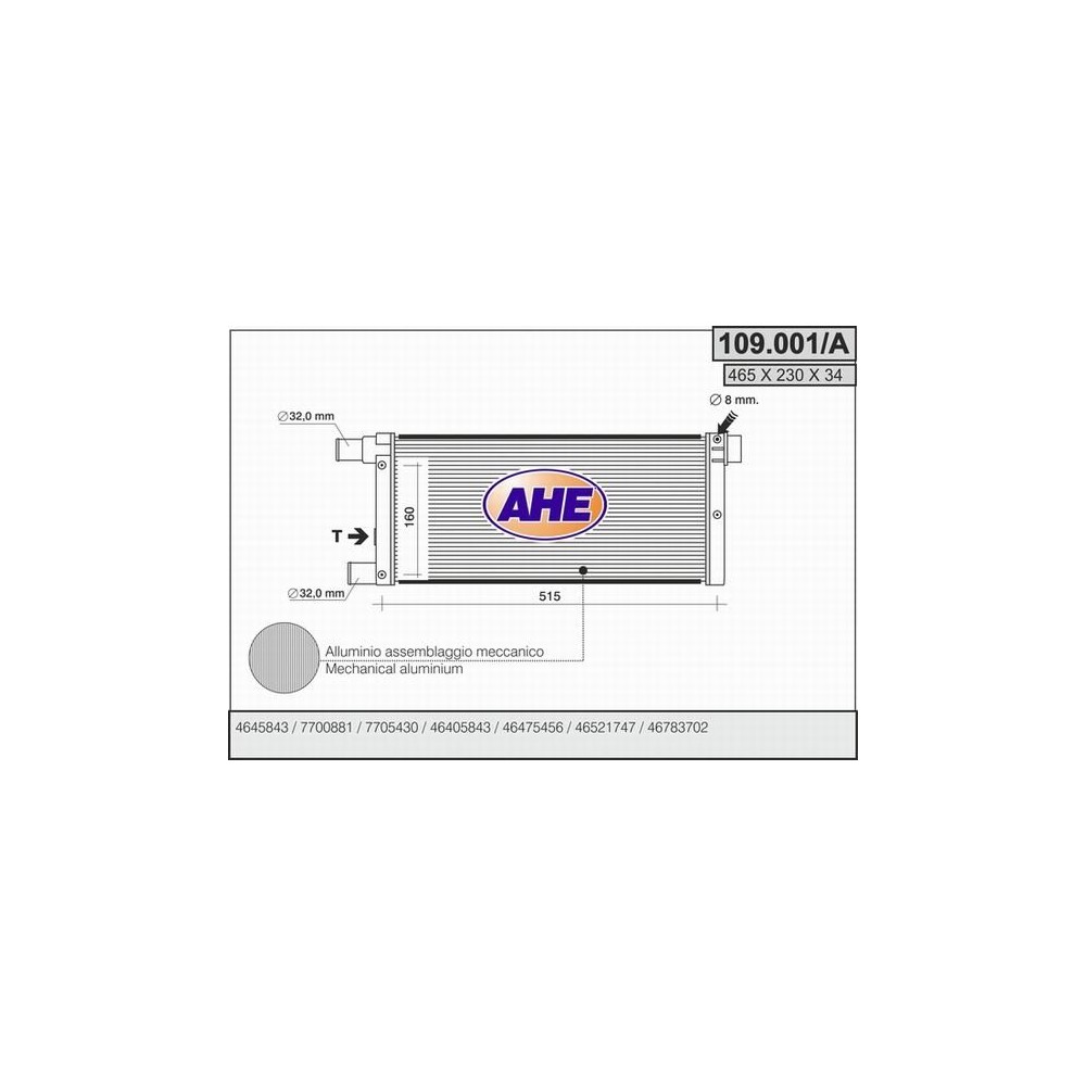 AHE Kühler, Motorkühlung 109.001/A