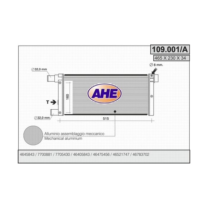 AHE Kühler, Motorkühlung 109.001/A