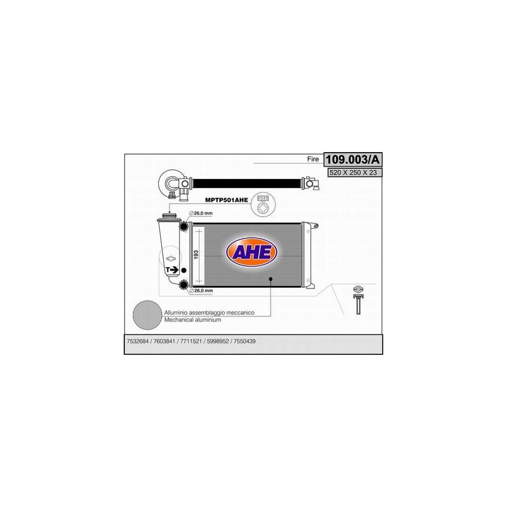 AHE Kühler, Motorkühlung 109.003/A