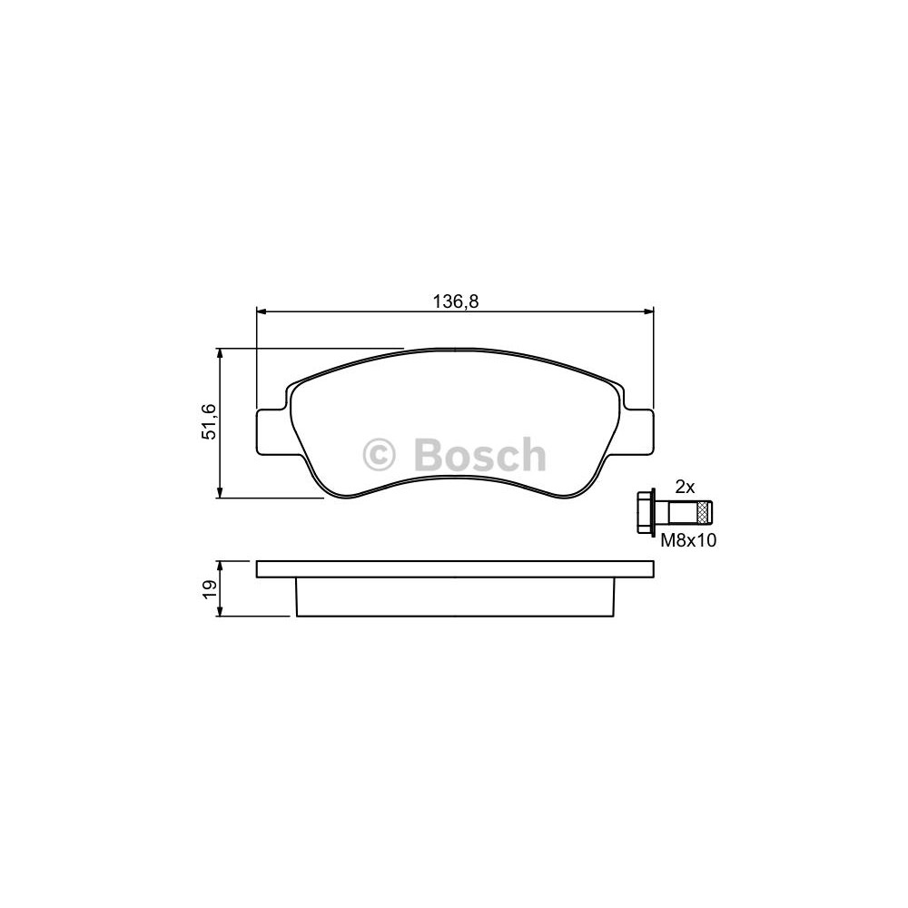 BOSCH Bremsbelagsatz, Scheibenbremse 0986494027