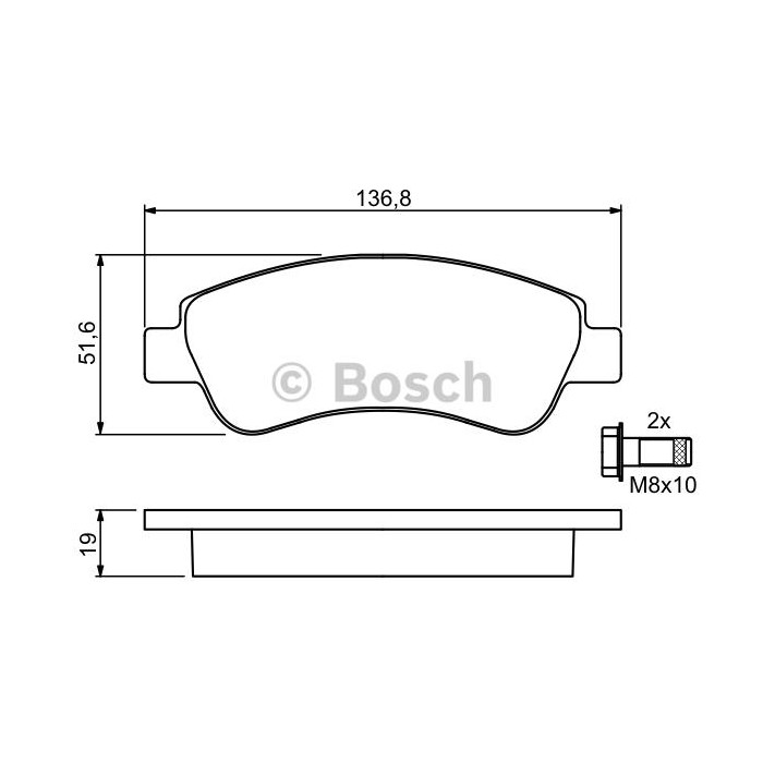 BOSCH Bremsbelagsatz, Scheibenbremse 0986494027