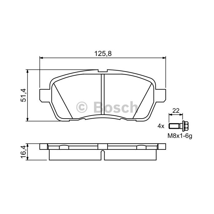 BOSCH Bremsbelagsatz, Scheibenbremse 0986494195