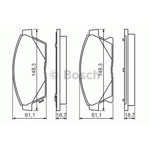 BOSCH Bremsbelagsatz, Scheibenbremse 0986494434