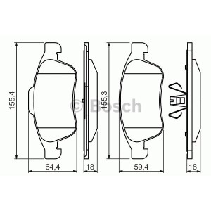 BOSCH Bremsbelagsatz, Scheibenbremse 0986494441
