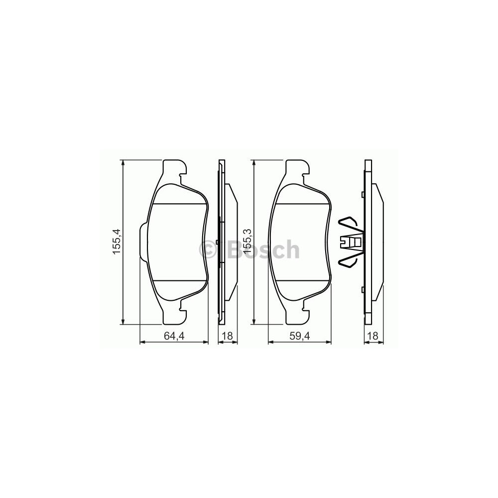 BOSCH Bremsbelagsatz, Scheibenbremse 0986494441