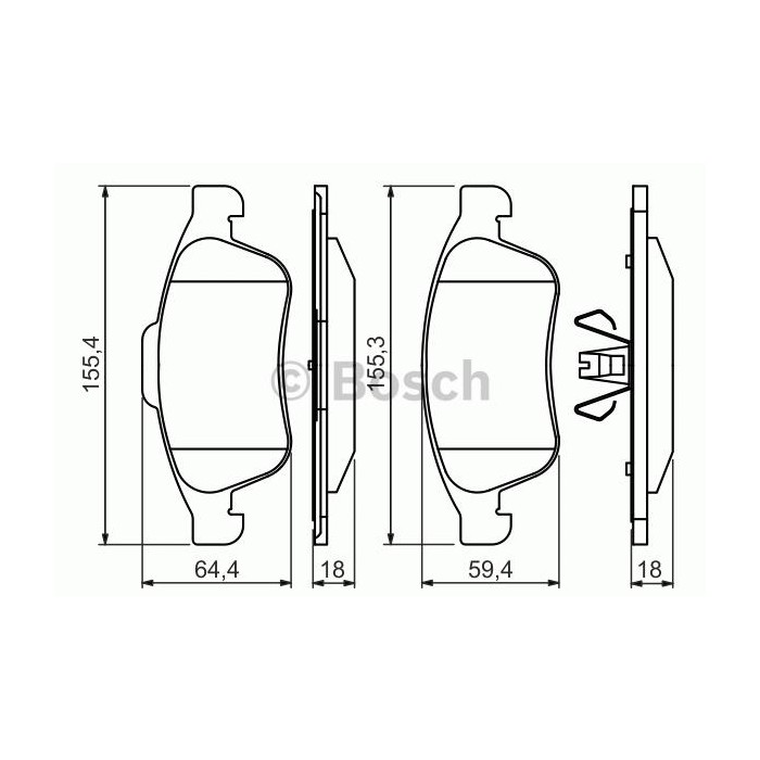 BOSCH Bremsbelagsatz, Scheibenbremse 0986494441