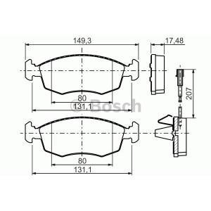 BOSCH Bremsbelagsatz, Scheibenbremse 0986494463