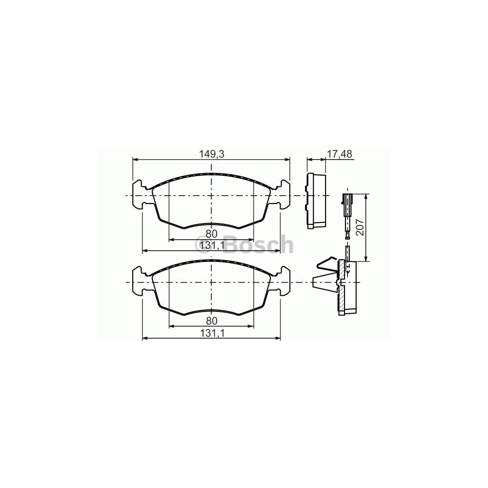 BOSCH Bremsbelagsatz, Scheibenbremse 0986494463