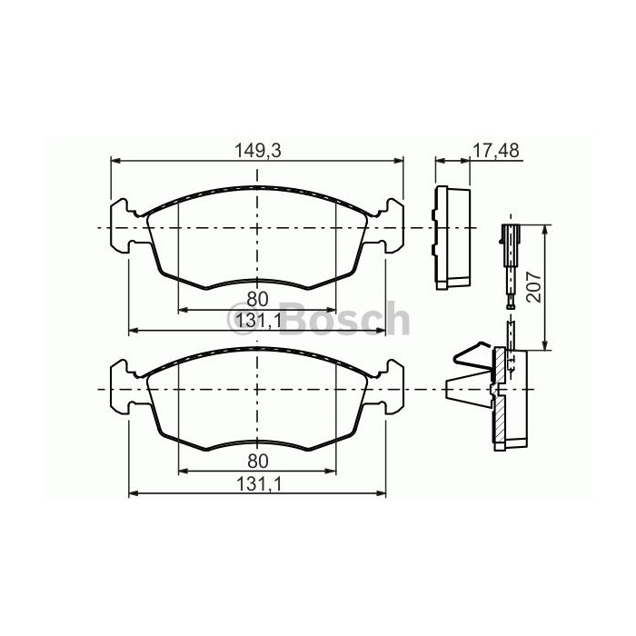 BOSCH Bremsbelagsatz, Scheibenbremse 0986494463