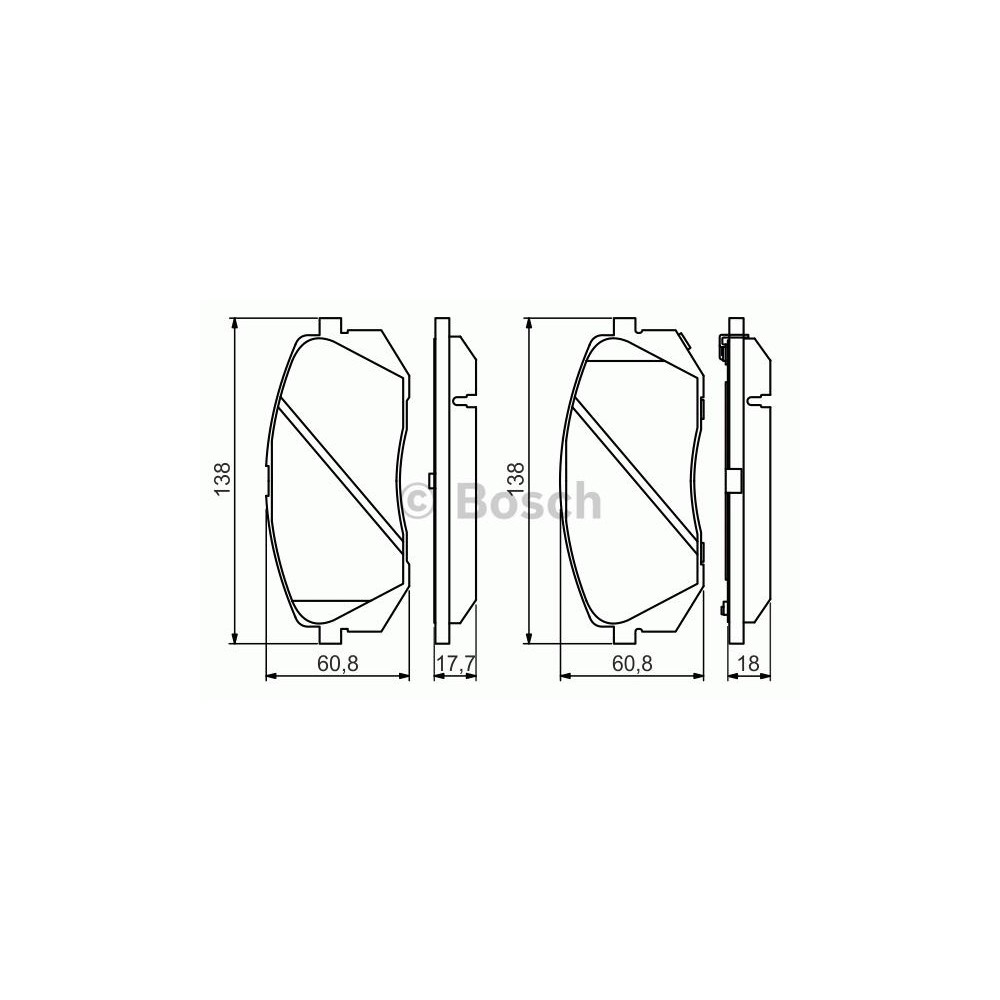BOSCH Bremsbelagsatz, Scheibenbremse 0986494559