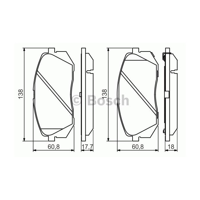 BOSCH Bremsbelagsatz, Scheibenbremse 0986494559