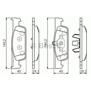 BOSCH Bremsbelagsatz, Scheibenbremse 0986494661 für Dacia