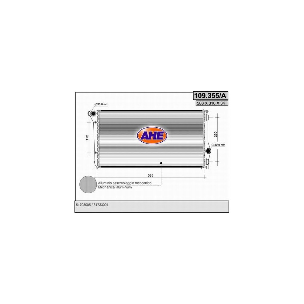 AHE Kühler, Motorkühlung 109.355/A