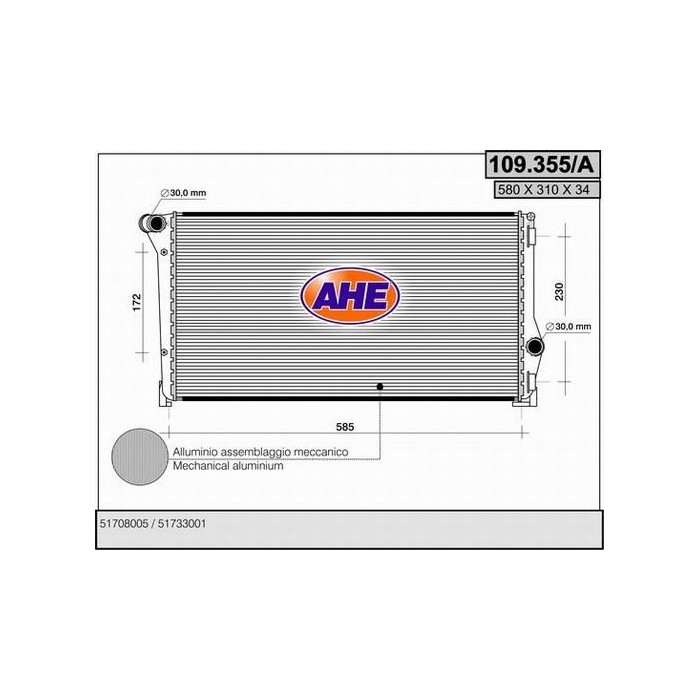 AHE Kühler, Motorkühlung 109.355/A