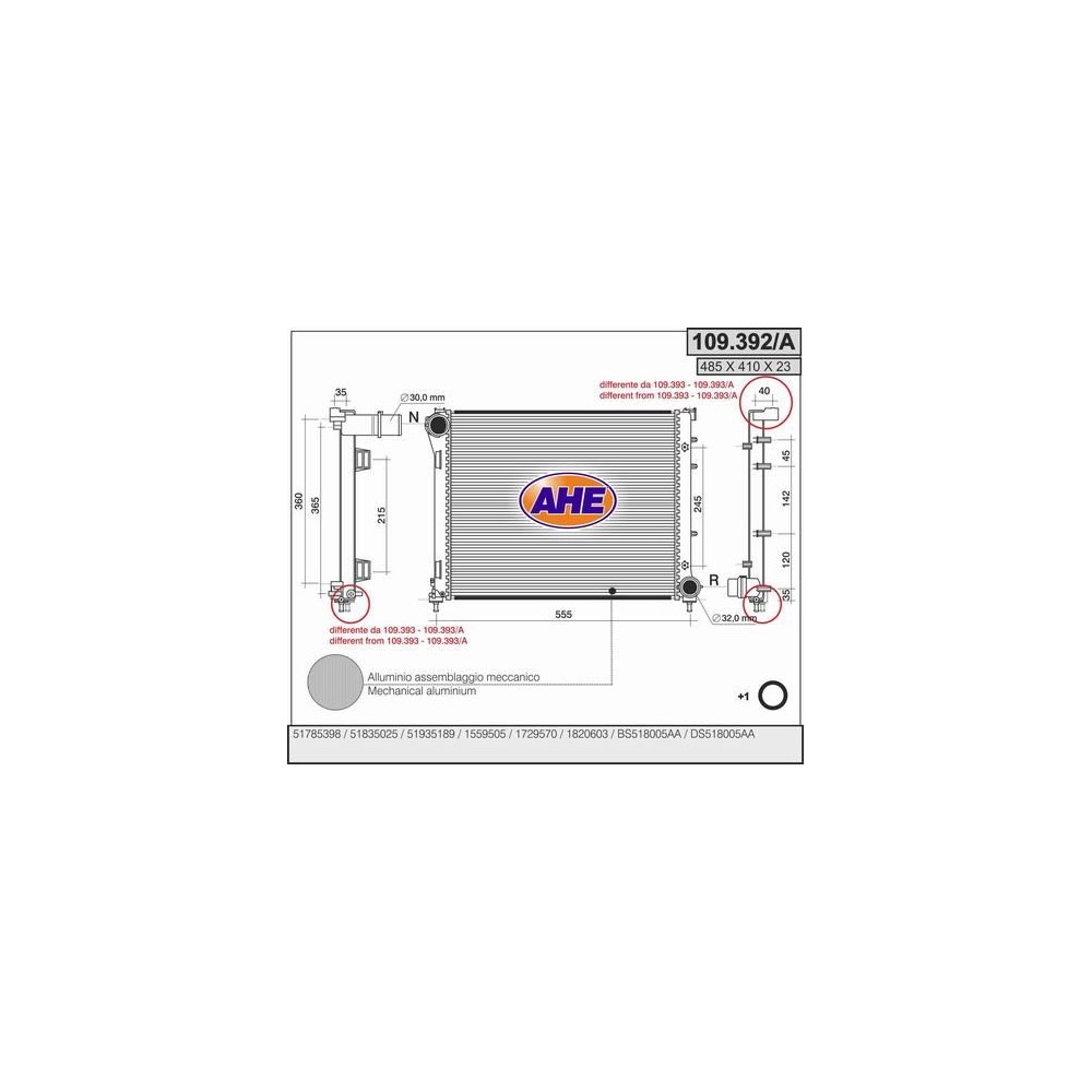 AHE Kühler, Motorkühlung 109.392/A