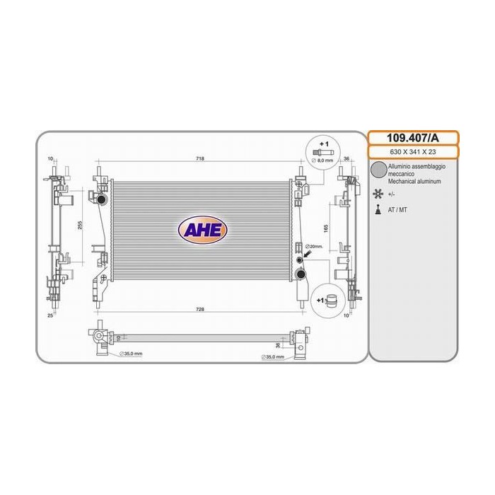 AHE Kühler, Motorkühlung 109.407/A