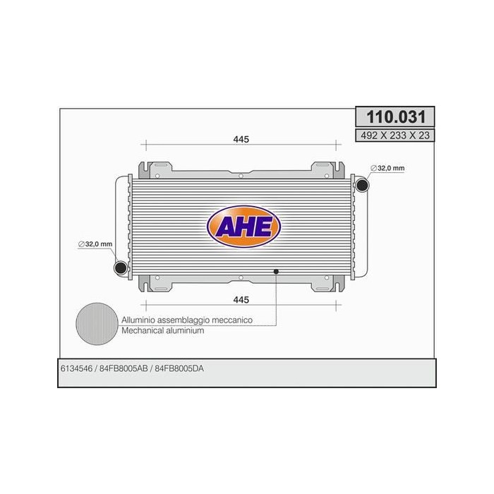 AHE Kühler, Motorkühlung 110.031