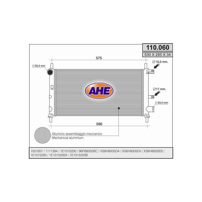 AHE Kühler, Motorkühlung 110.060