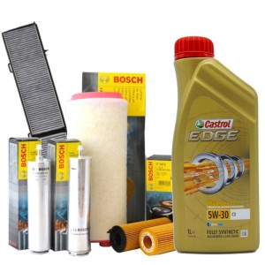 Inspektionskit BOSCH und Motoröl CASTROL für BMW