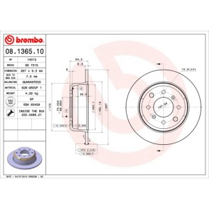 BREMBO Bremsscheibe 08.1365.10