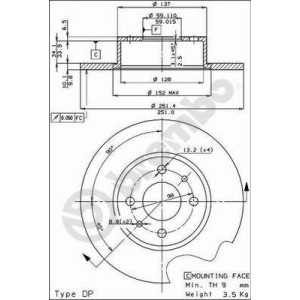 BREMBO COATED DISC LINE Bremsscheibe 08.3126.11