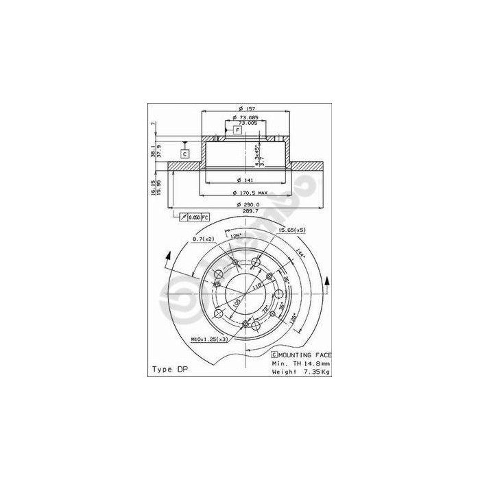 BREMBO Bremsscheibe 08.3136.14
