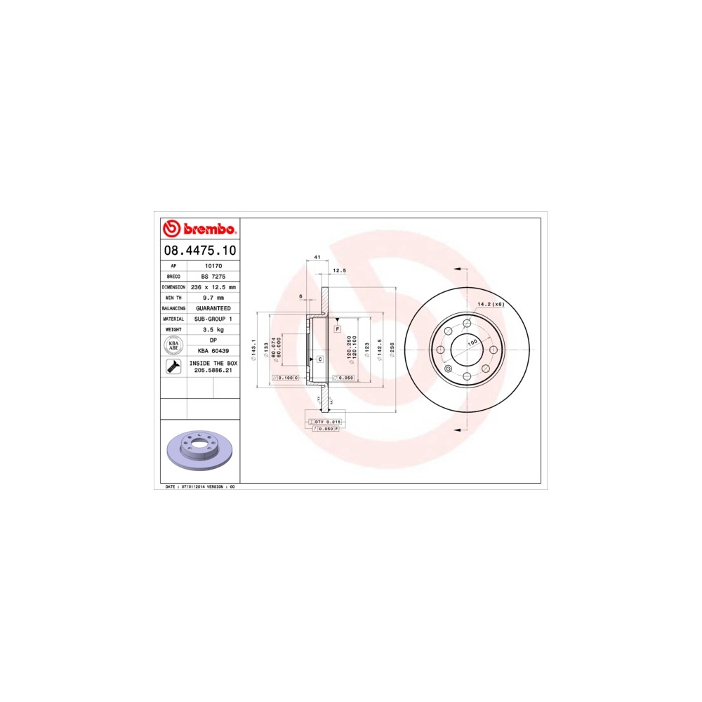 BREMBO Bremsscheibe 08.4475.10