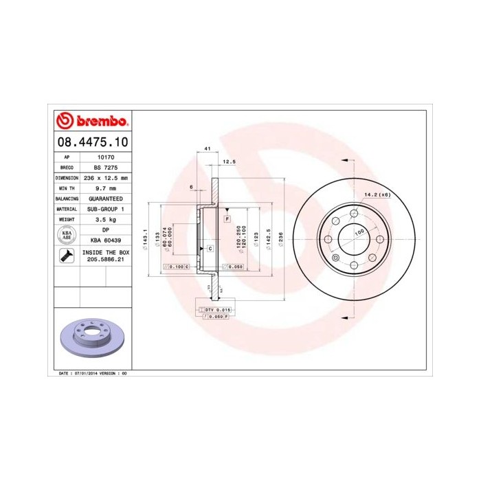 BREMBO Bremsscheibe 08.4475.10