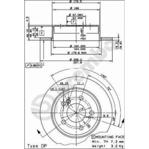 BREMBO Bremsscheibe 08.4738.14
